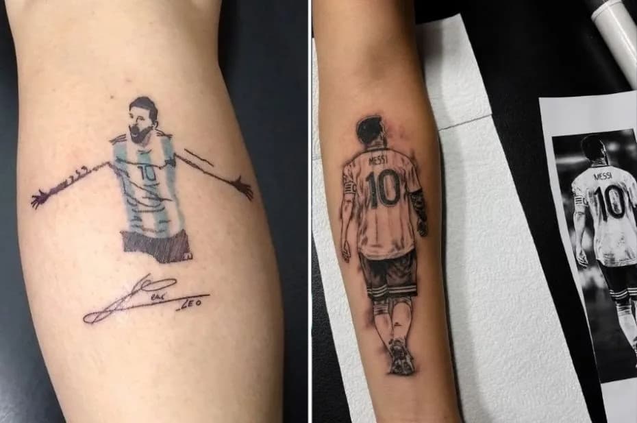 La cara, su firma o el 10: los sanluiseños se tatúan a Leo Messi en su despedida de la Selección
