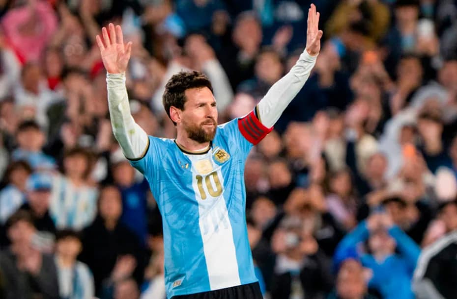 Messi durante su despedida en la Selección.