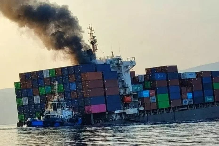 El barco portacontenedores GFS Pride se incendió antes de hundirse en el estrecho de Ormuz luego de un presunto ataque con proyectiles desconocidos.