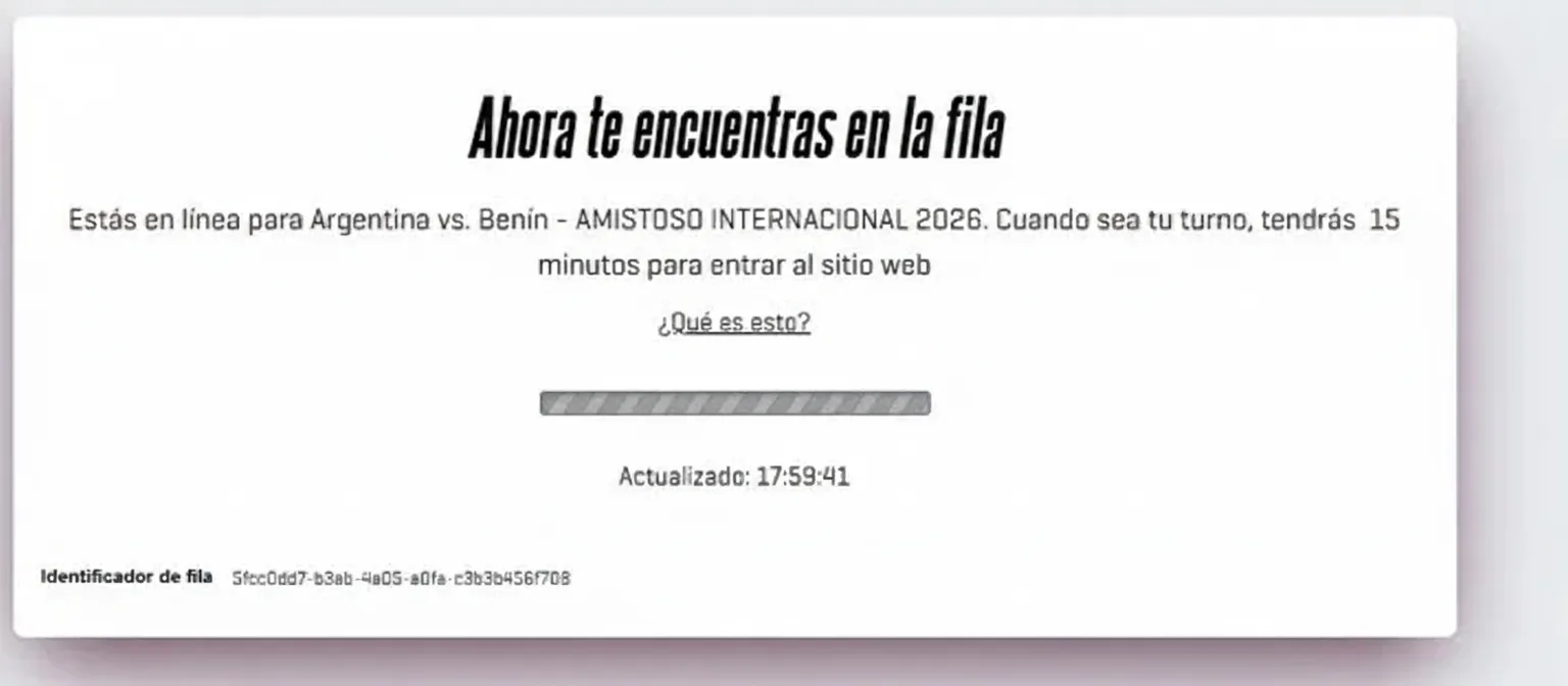 Imagen inicial: avisaban que cuando se el turno habría 15 minutos para comprar.