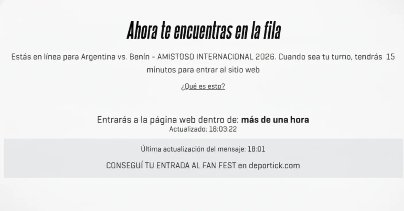 A los pocos minutos avisaban que en más de una hora se podría comprar.